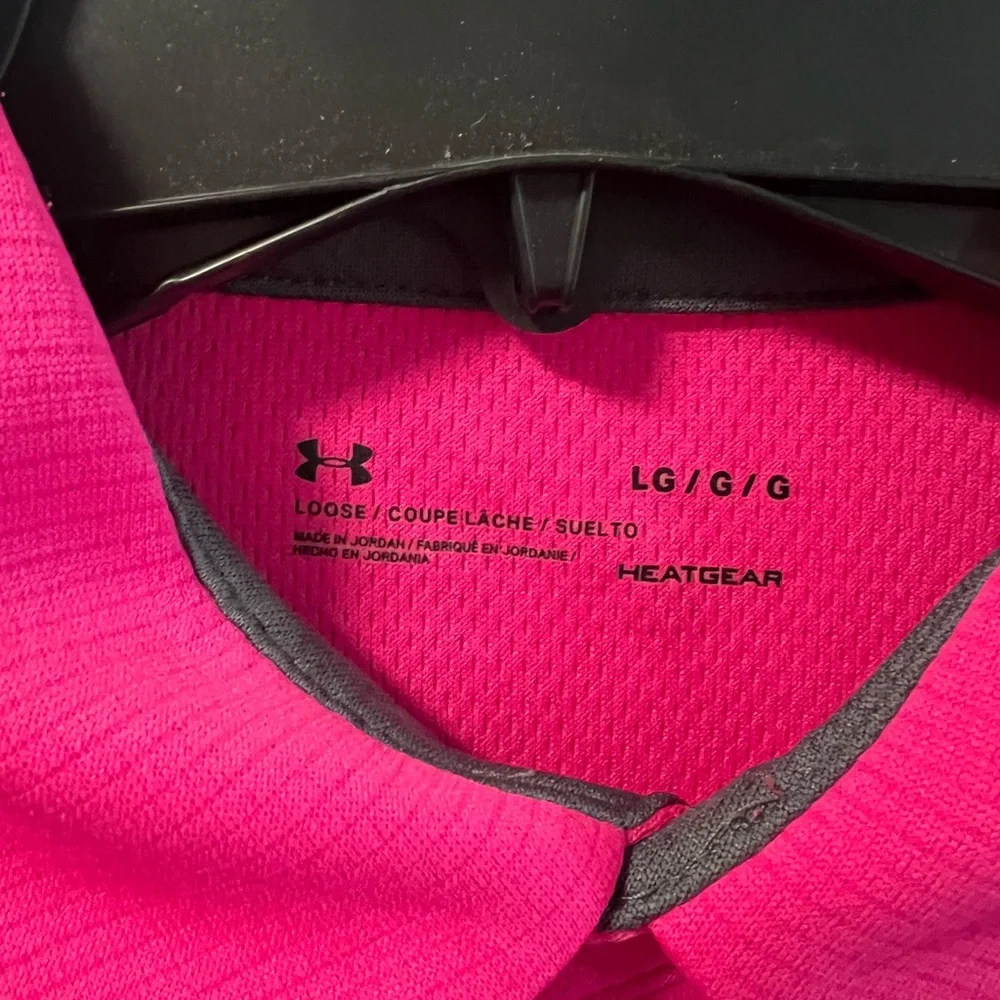 Under Armour Men's Bright Pink Polo Shirt - Picture 3 of 3